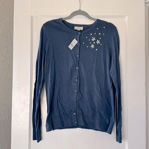 LOFT pearl embellished cardigan